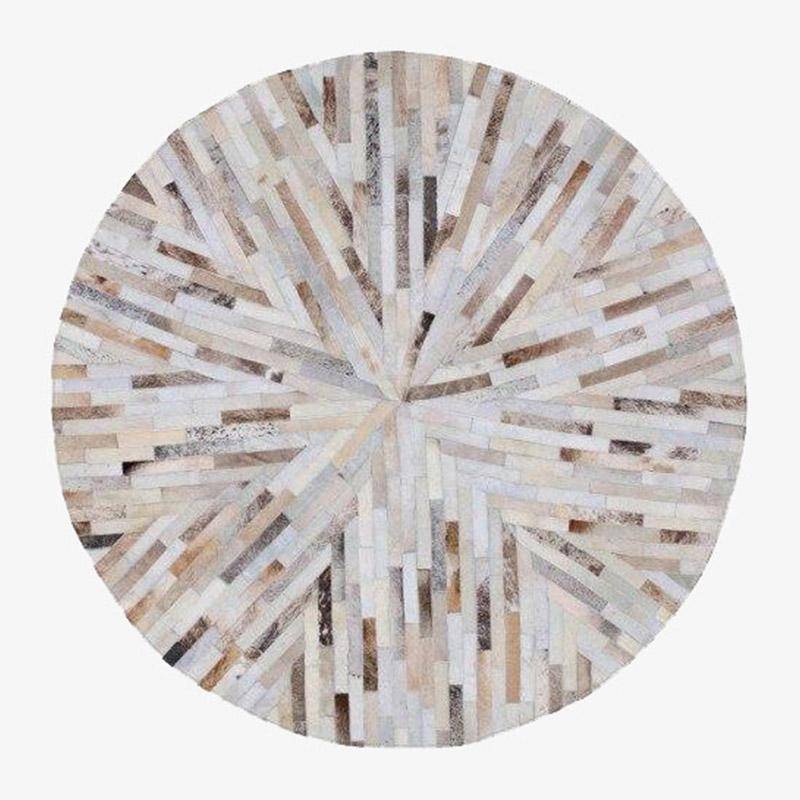 Tapis moderne rond aux formes géométriques Skin