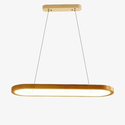 Lustre design à LED avec anneau en bois Light