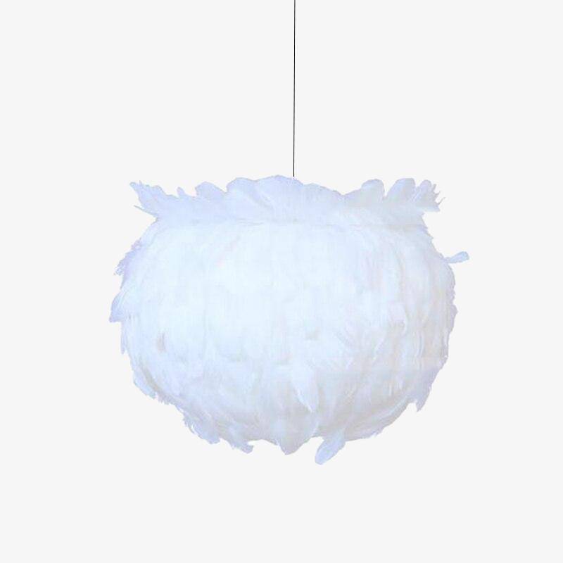 Suspension à plûmes LED blanche design Loft