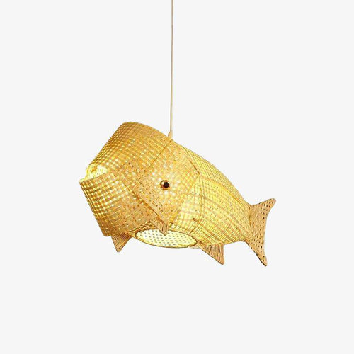 Suspension en rotin LED style poisson Kids