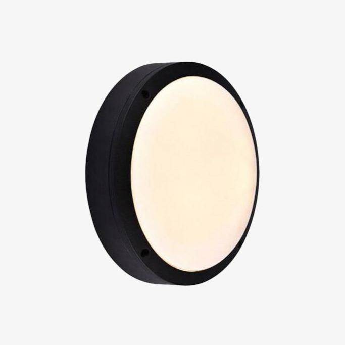 Plafonnier extérieur LED rond noir Flat (plusieurs tailles)