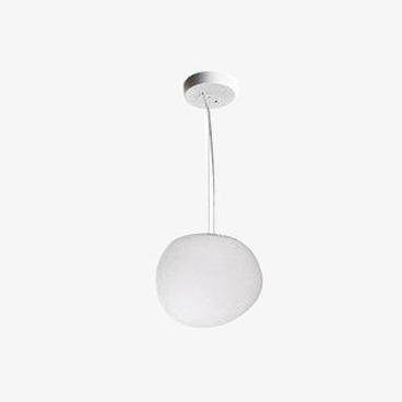 Suspension design LED forme ovale en verre blanc