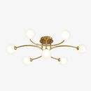 Lustre design à LED en métal avec plusieurs boules en verre Creative