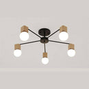 Plafonnier LED en bois et métal à une ou plusieurs lampes