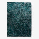 Tapis rectangle vert aux rayures blanches style Shen