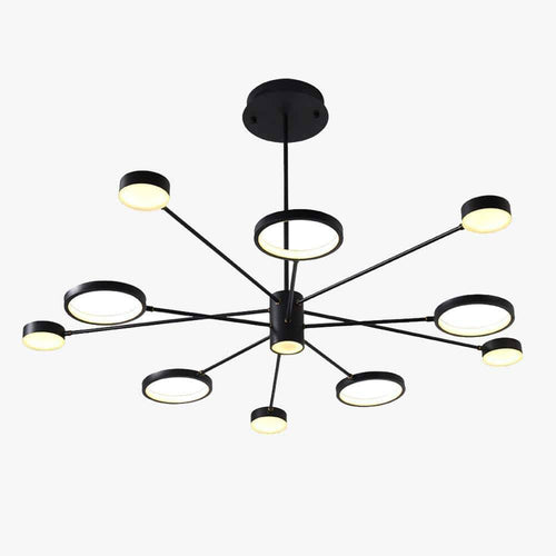 Lustre design LED avec plusieurs lampes noires Creative