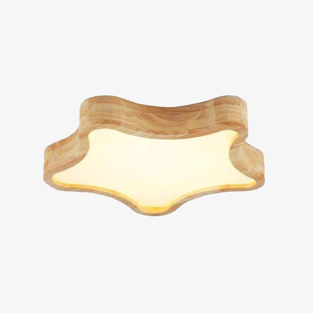 Plafonnier moderne LED en bois style étoile large Luster - vue 2 sur 3