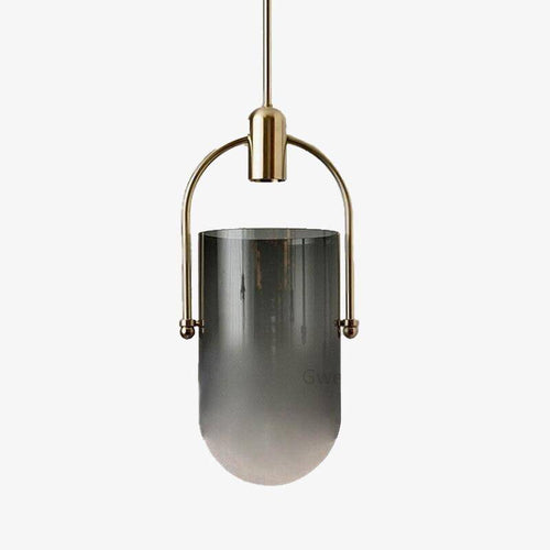 Suspension design LED en métal avec abat-jour arrondi en verre Luxury