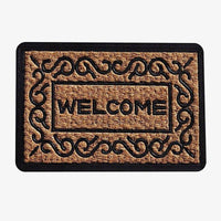Paillasson rectangle "Welcome" aux bordures arrondies
