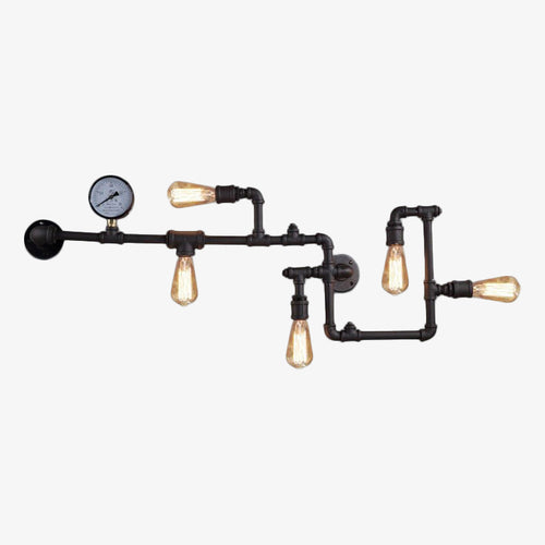 Applique murale industrielle composée de tuyaux Amparo