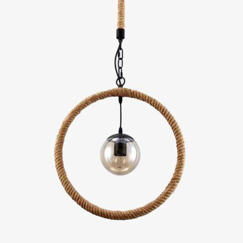 Suspension vintage cercle en cordage Country