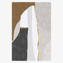 Tapis moderne rectangle style géométrique doré B