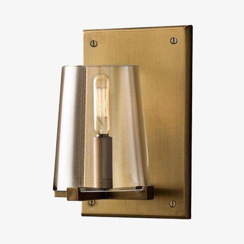 Applique design en métal vintage avec abat-jour en verre