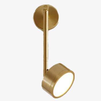 Applique murale LED avec lampe cylindrique et tige dorée Lofty