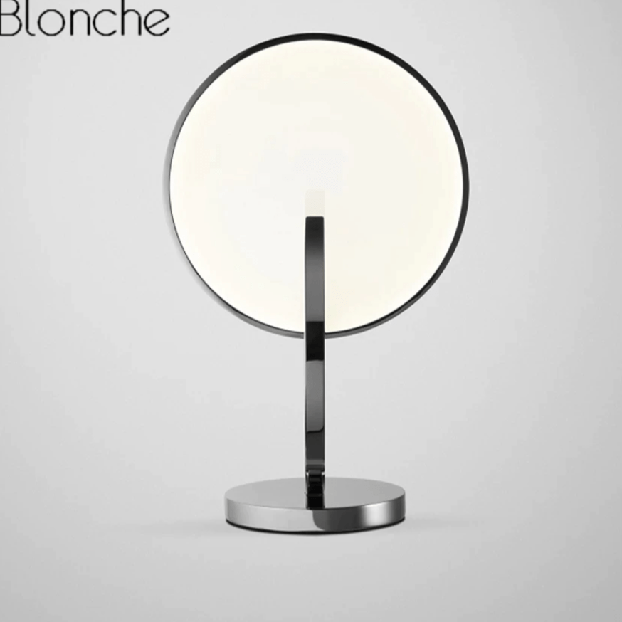 Lampe à poser design LED avec double disque argenté Lee - vue 3 sur 6