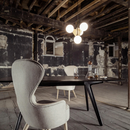 Lustre moderne pyramidale doré avec globes en verre luxury Ariana