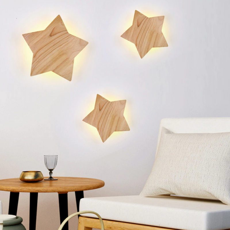 Applique murale pour enfant forme d'étoile en bois Stary