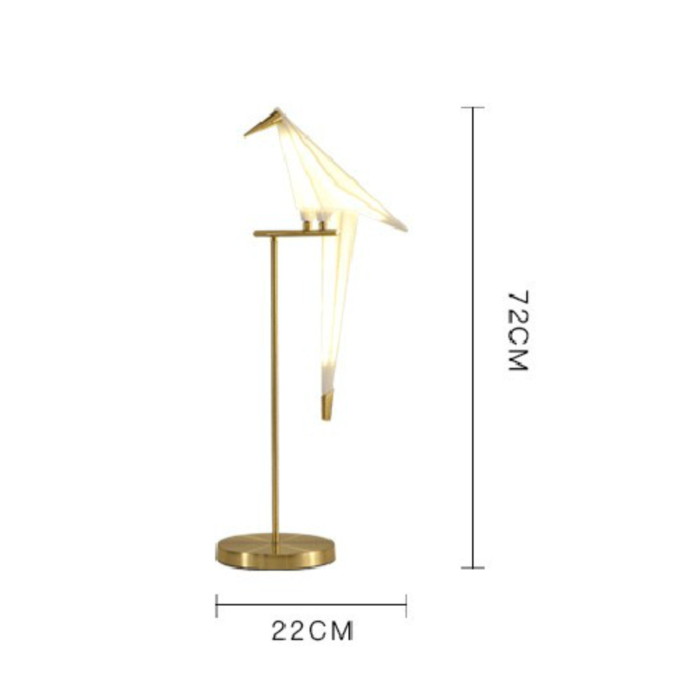 Lampe à poser en forme d'oiseau sur branche dorée - vue 7 sur 6