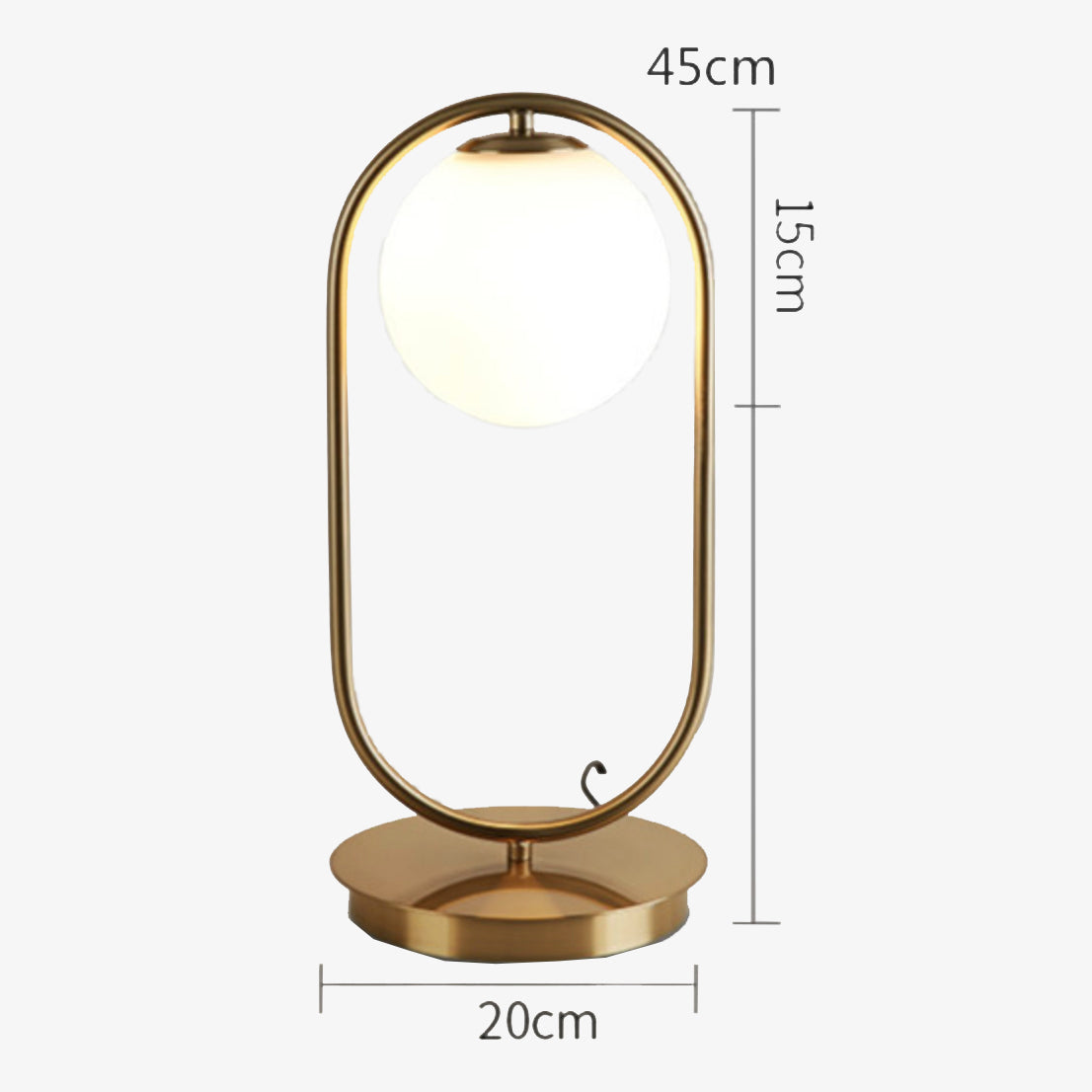 Lampe à poser design LED avec anneau en métal et boule en verre Chao - vue 5 sur 5