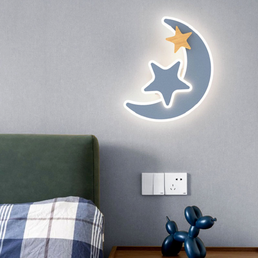 Applique murale moderne LED avec lune pour enfant Bowie