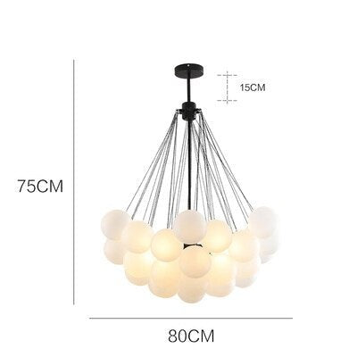 Lustre design avec multiples boules en verre Triz