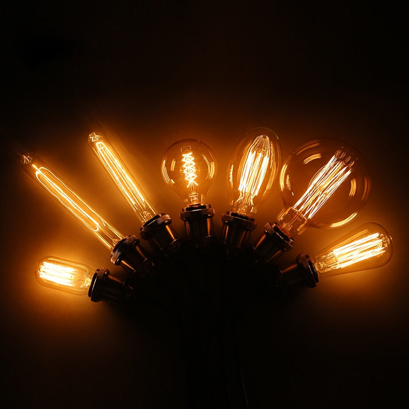 Ampoule gros tube à incandescence filament spiral vintage 40W Edison - vue 2 sur 3