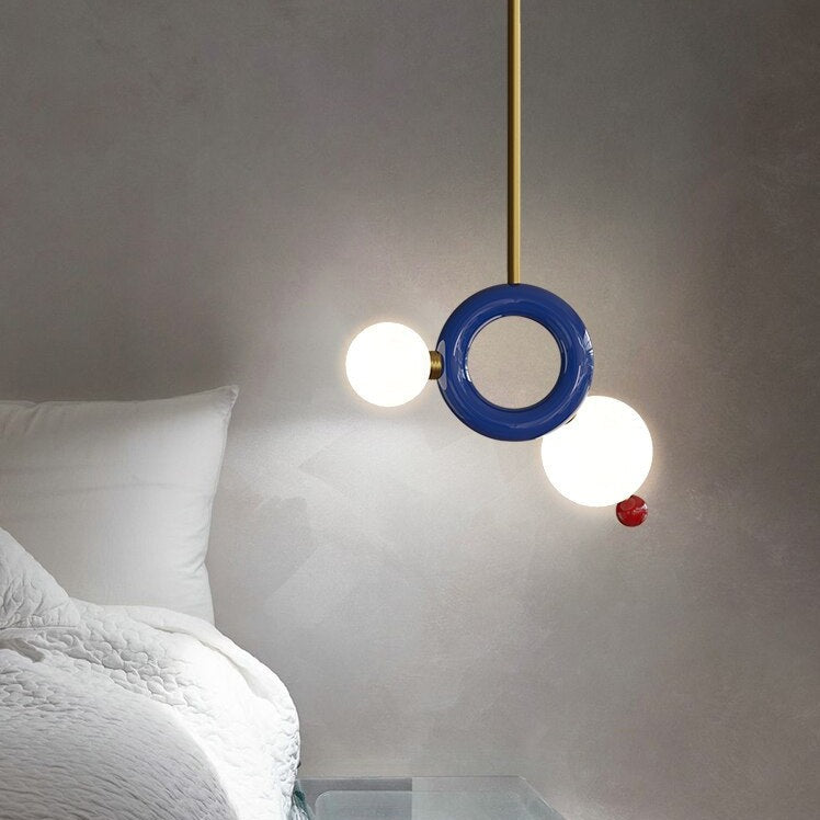 Suspension moderne en métal et boules colorés Ginna - vue 7 sur 10