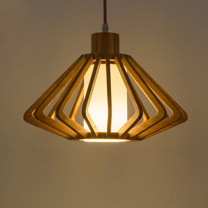 Suspension moderne avec abat-jour en bois Alfa