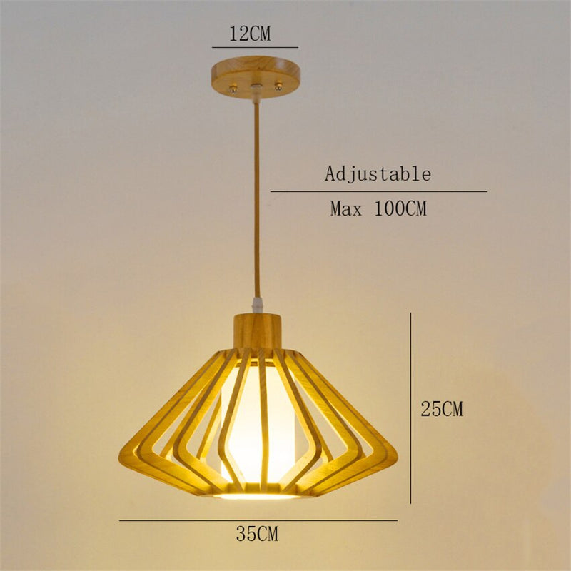 Suspension moderne avec abat-jour en bois Alfa