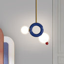 Suspension moderne en métal et boules colorés Ginna