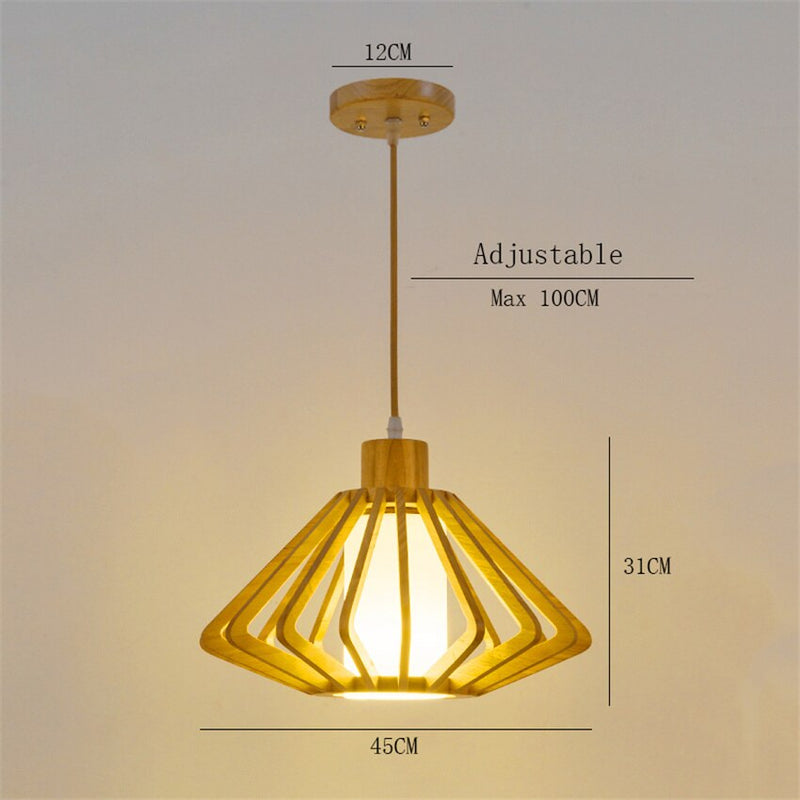 Suspension moderne avec abat-jour en bois Alfa