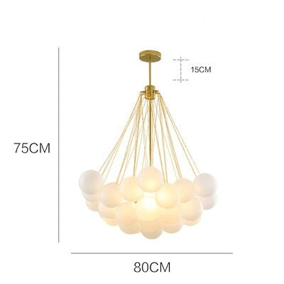 Lustre design avec multiples boules en verre Triz