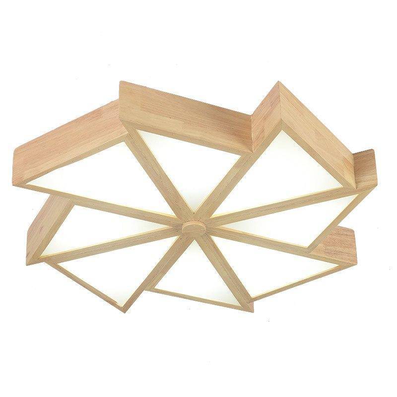 Plafonnier LED en bois en forme des plusieurs triangles - vue 4 sur 3