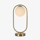 Lampe à poser design LED avec anneau en métal et boule en verre Chao