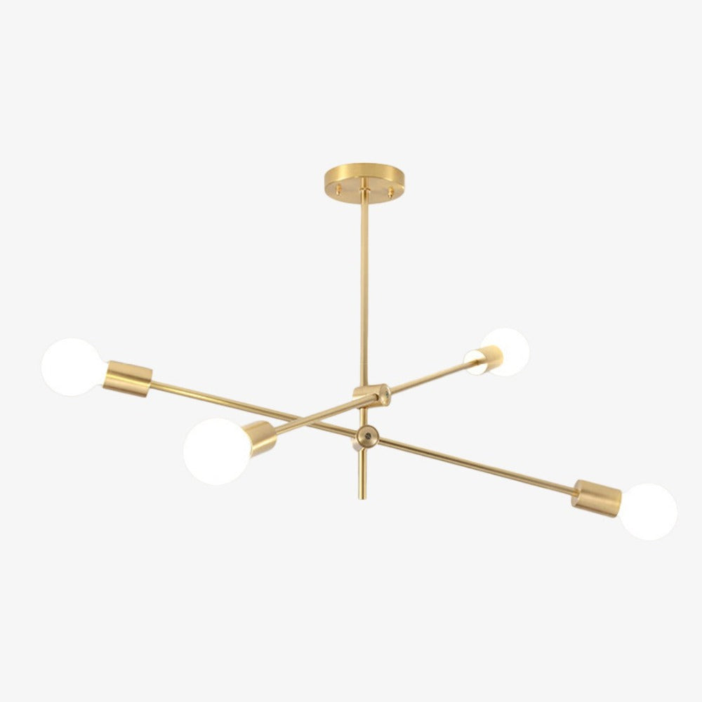 Lustre design à LED en tubes dorés Loft - vue 8 sur 10