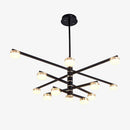 Lustre design avec bras et lampes LED dorées Living