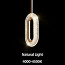 Suspension moderne LED forme ovale et dorée Elaia