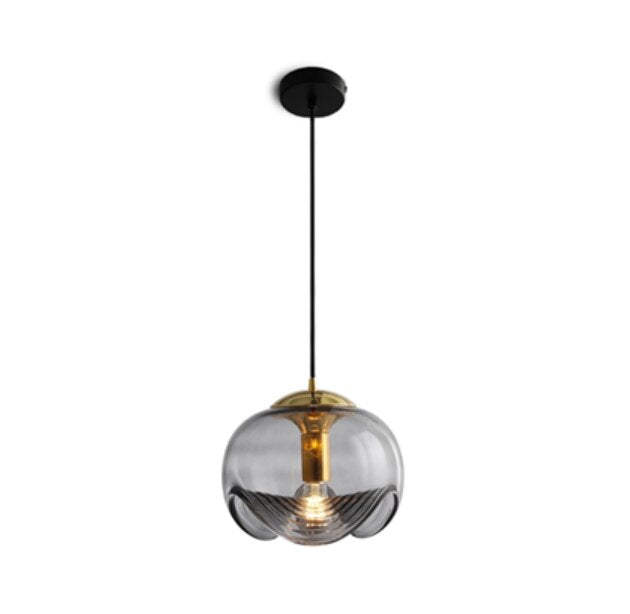 Suspension design avec abat-jour en verre original Janice - vue 6 sur 7