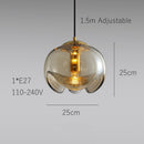 Suspension design avec abat-jour en verre original Janice