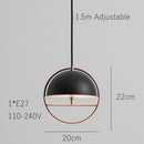 Suspension design avec abat-jour en métal et cercle doré Skye