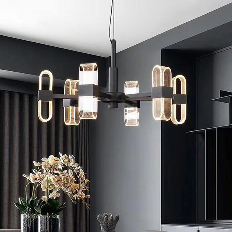 Lustre design avec abat-jours ajustables et en transparents Nevis