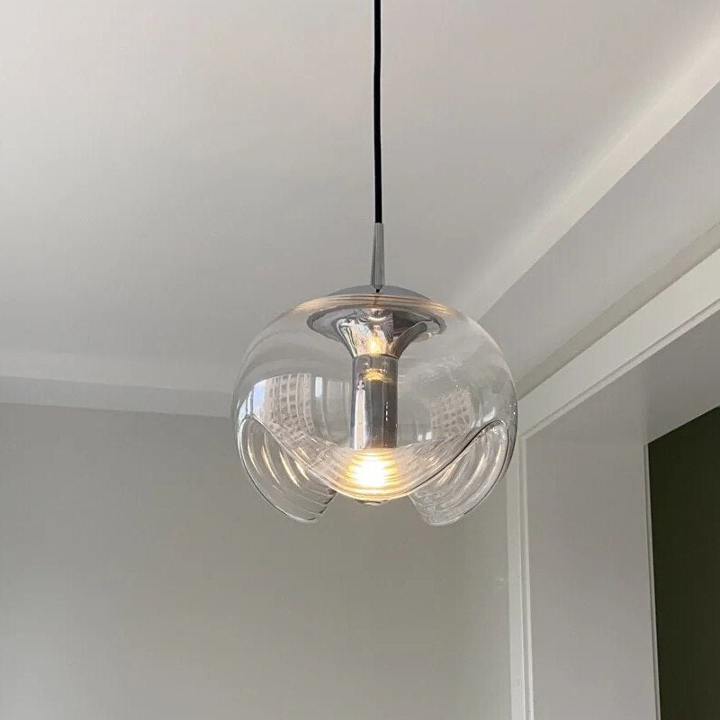 Suspension design avec abat-jour en verre original Janice - vue 3 sur 7