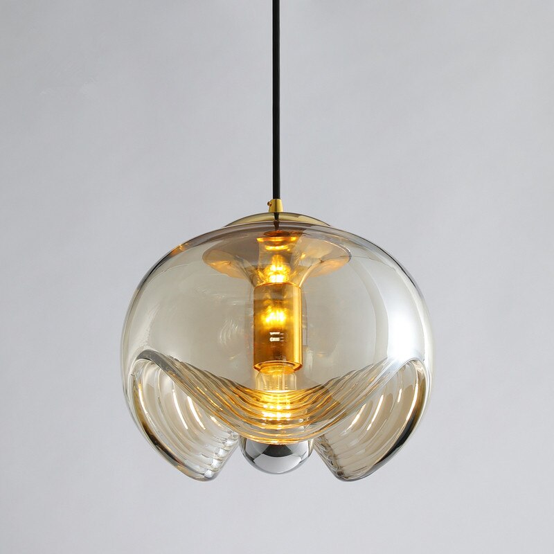 Suspension design avec abat-jour en verre original Janice - vue 5 sur 7