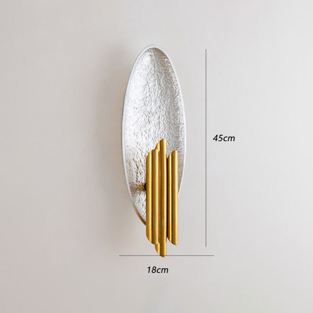 Applique murale moderne LED ovale avec tubes dorés Avery - vue 10 sur 10
