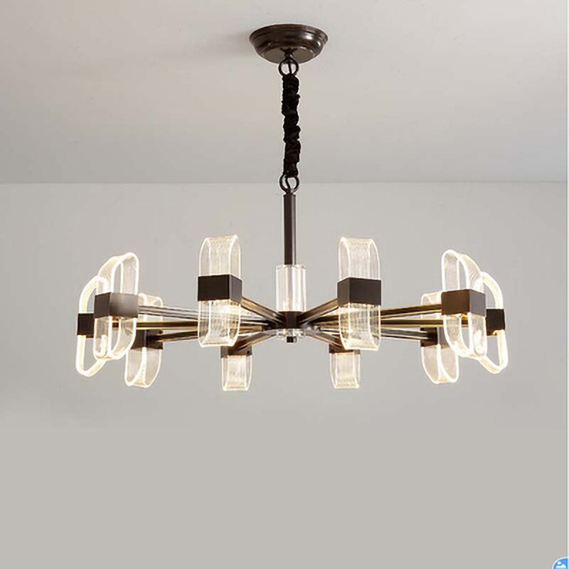 Lustre design avec abat-jours ajustables et en transparents Nevis
