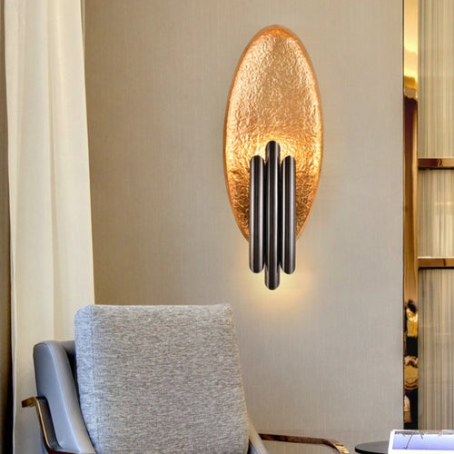 Applique murale moderne LED ovale avec tubes dorés Avery