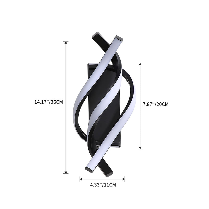 Applique murale design LED en spirale d'aluminium Psalm
