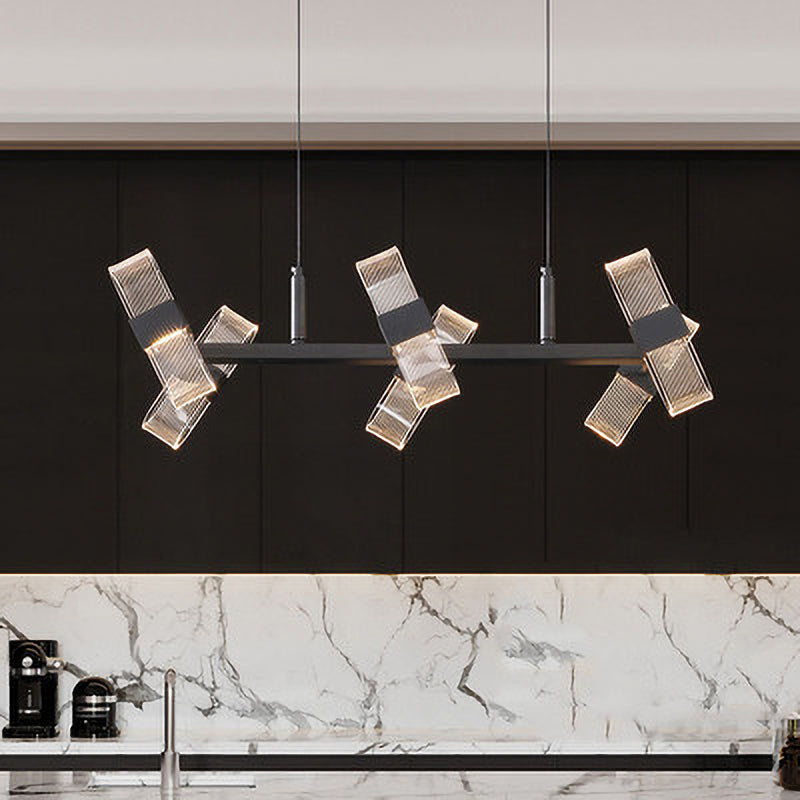 Lustre design avec abat-jours ajustables et en transparents Nevis