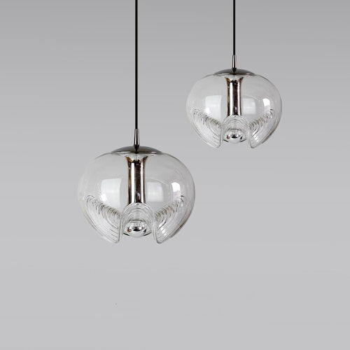 Suspension design avec abat-jour en verre original Janice
