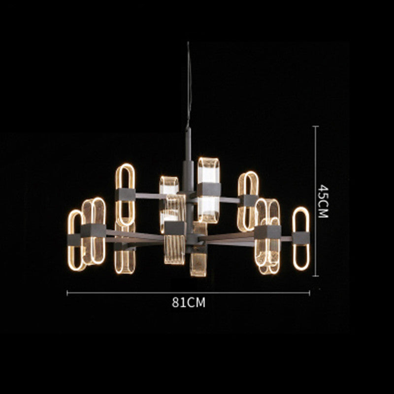 Lustre design avec abat-jours ajustables et en transparents Nevis